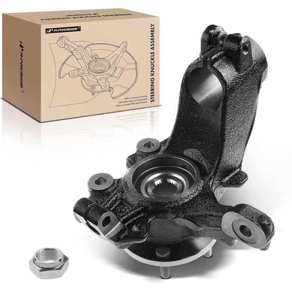 A-Premium Front Right Steering Knuckle & Wheel Bearing Hub Assembly Compatible with Ford Focus 2012-2018, w/5-Lug, Passenger Side