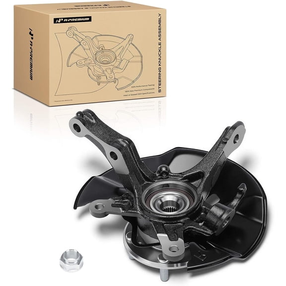 A-Premium Front Right Steering Knuckle & Wheel Bearing Hub Assembly Compatible with Honda Civic 2012, 1.5L 1.8L, Passenger Side, Replaces 51211-TR3-Y00 51211TR3Y00