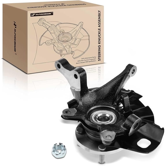 A-Premium Front Right Steering Knuckle & Wheel Bearing Hub Assembly Compatible with Hyundai Elantra 2001-2006, 2.0L, Passenger Side