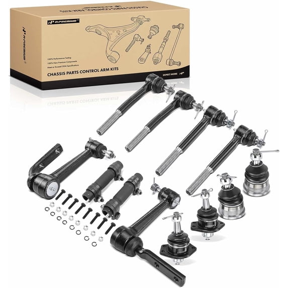 A-Premium Front Suspension Kit Ball Joint Tie Rod End Idler Arm Compatible with Chevrolet Astro & GMC Safari 1990-2005, RWD, 12-PC Set
