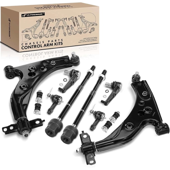 A-Premium Front Suspension Kit Control Arm Ball Joint Tie Rod End Sway Bar Link Compatible with Ford Escort 1997-2003 & Mercury Tracer 1997-1999 10-PC Set