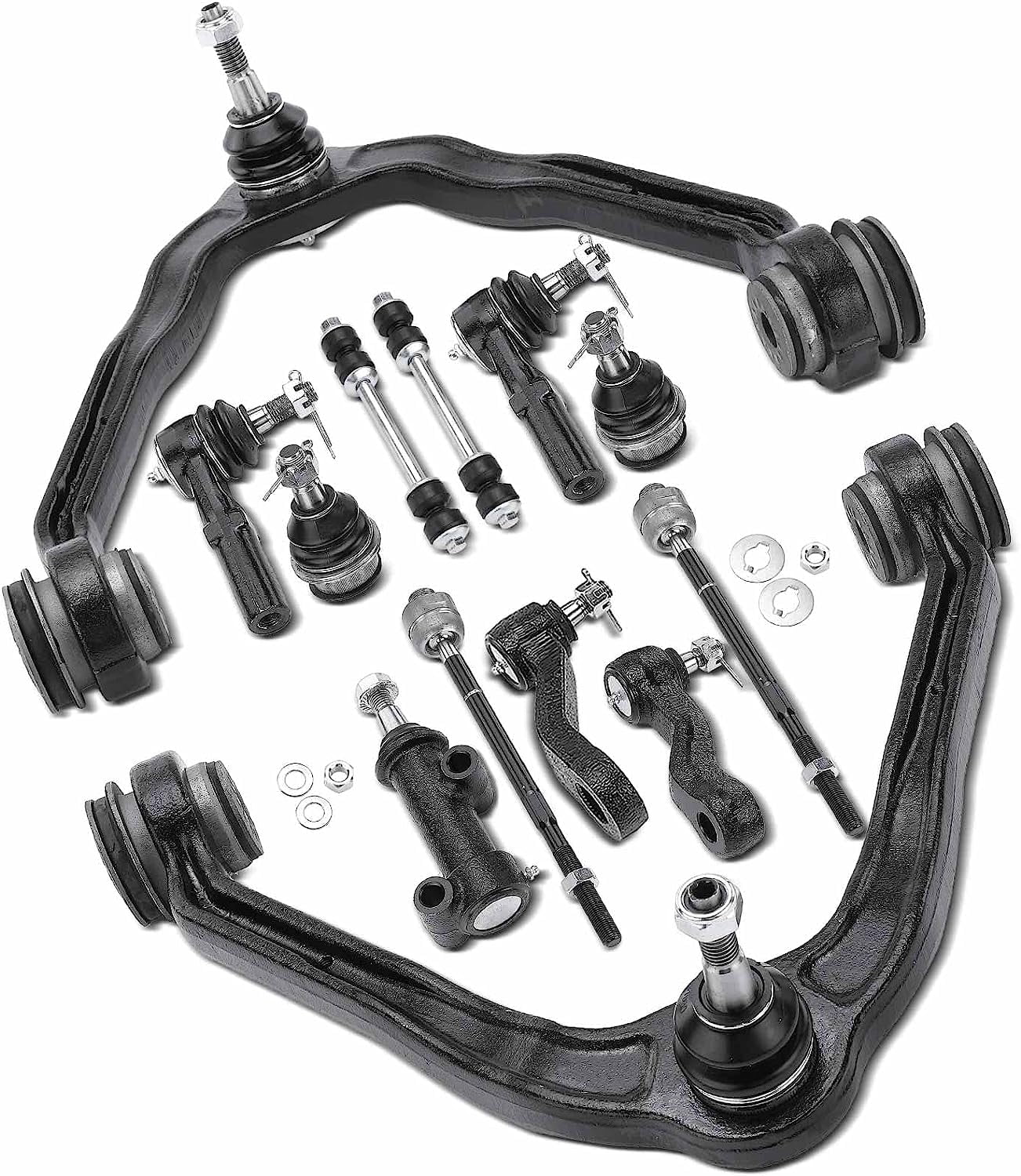 A-Premium 14Pcs Front Suspension Kit Lower Control Arm and Ball Joint 並行輸入品 A-Premium 14Pcs Front Suspension Kit Upper Lower Control Arm, Ball Joint,  Sway Bar Link, Tie Rod End, Rack and Pinion Bellow Kit, Compatible with