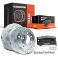 thumbnail image 1 of A-Premium Front Vented Disc Brake Rotors + Ceramic Pads Kit Compatible with Chevy, GMC, Cadillac & Hummer Models - Silverado, Suburban, Express, Avalanche, Sierra, Yukon, Savana, DeVille, H2, 6 PCS, 1 of 8