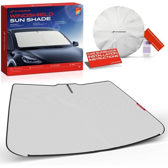 A-Premium Front Windshield Sun Shade Compatible with GMC Terrain 2018-2024 Foldable Sunshade Block UV Rays with Storage Bag