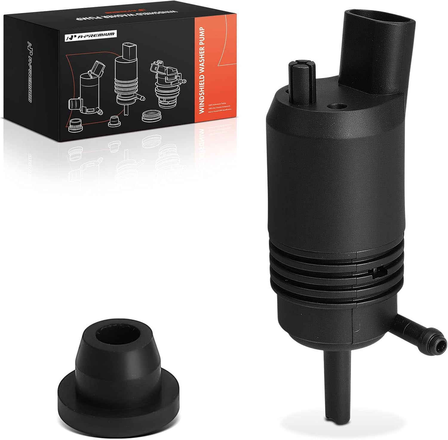 A-Premium Front Windshield Washer Pump Compatible with Chevrolet Silverado 1500 HD Classic, Camaro, Blazer & GMC Yukon, Envoy & Buick Regal & Cadillac & Isuzu & Saturn & Oldsmobile & Pontiac & Saab