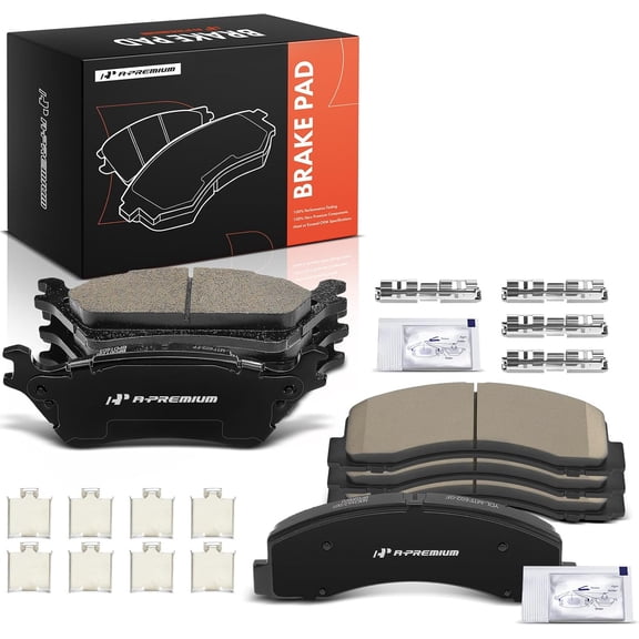 A-Premium Front and Rear Ceramic Disc Brake Pads Set Compatible with Ford Models - F-150 F150 2018 2019 2020, 8 Pcs