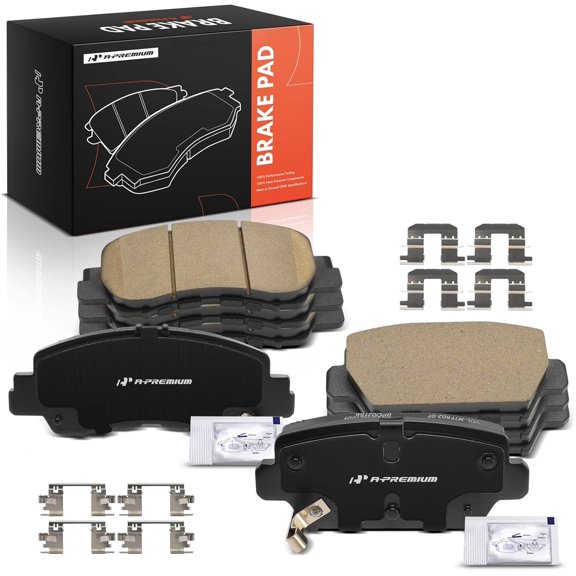 A-Premium Front and Rear Ceramic Disc Brake Pads Set Compatible with Mitsubishi Models - Eclipse Cross 2018 2019 2020 2021 2022, 8 Pcs