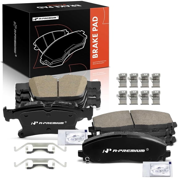 A-Premium Front and Rear Ceramic Brake Pads Set Compatible with Chrysler Models - Pacifica 2017 2018 2019 2020, 8-Pack