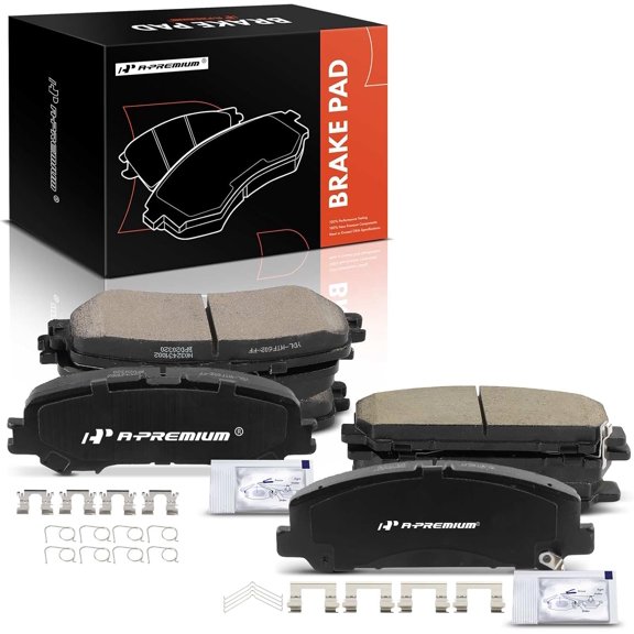 A-Premium Front and Rear Ceramic Disc Brake Pads Set Compatible with Select Nissan Models - TITAN 2017 2018 2019 2020 2021, 8 Pcs