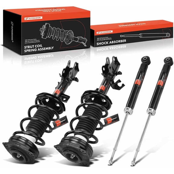 A-Premium Front and Rear Complete Shock Strut & Coil Spring Assembly Compatible with Nissan Versa 2007-2012, 4-PC Set