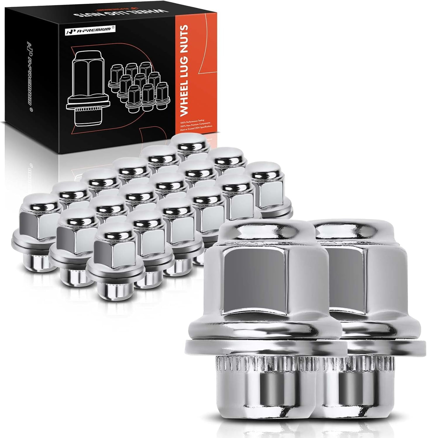 A-Premium Front and Rear Wheel Lug Nuts Compatible with Toyota Camry 2002-2021 RAV4 Corolla 2014-2021 Tacoma Highlander Lexus RX350 ES300h 20-PC Set