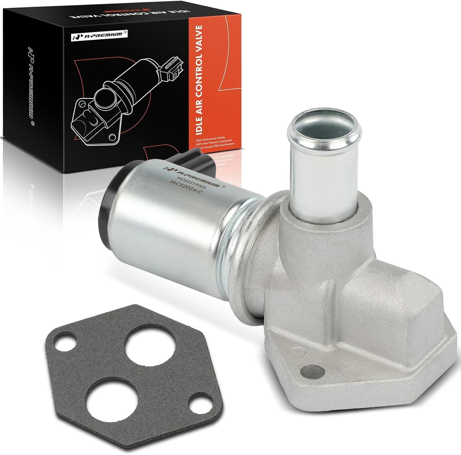 A-Premium Fuel Injection Idle Air Control Valve IAC - V8 4.6L - Compatible with Ford, Lincoln & Mercury - 96-01 - Crown Victoria, Mustang, Thunderbird, Town Car, Grand Marquis, W/Gasket