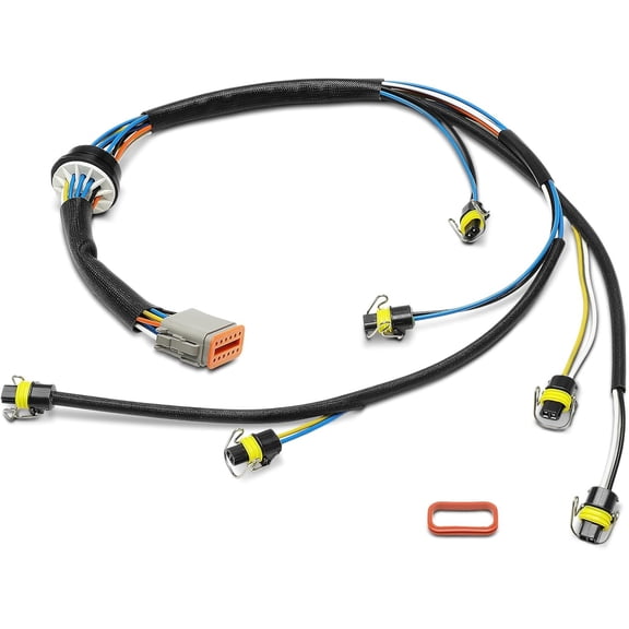 A-Premium Fuel Injector Module Wiring Harness Compatible with Ford Blue Bird Crane Carrier Freightliner Kenworth Peterbilt Pierce Mfg. Inc. Sterling Truck Workhorse Custom Chassis Cars - F-650