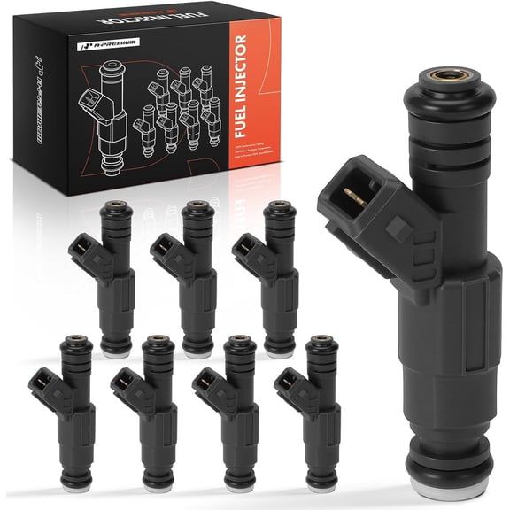 A-Premium Fuel Injectors Compatible with BMW E38 E39 E52 E53 X5 2002-2003 Z8 2003 540i 740i 740iL & Land Rover Range Rover 4.4L 4.6L 4.8L, Gas, Set of 8, Replace# 0280155823