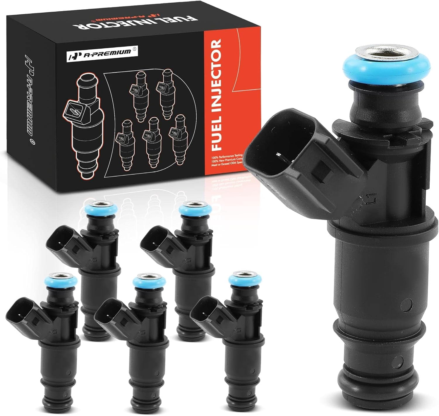 A-Premium Fuel Injectors Compatible with Buick LaCrosse 2005-2009, Lucerne 2006-2008, Allure 2005-2009 & Pontiac Grand Prix 2004-2008, 3.8L, Set of 6, Replace# 12576414, 28428452