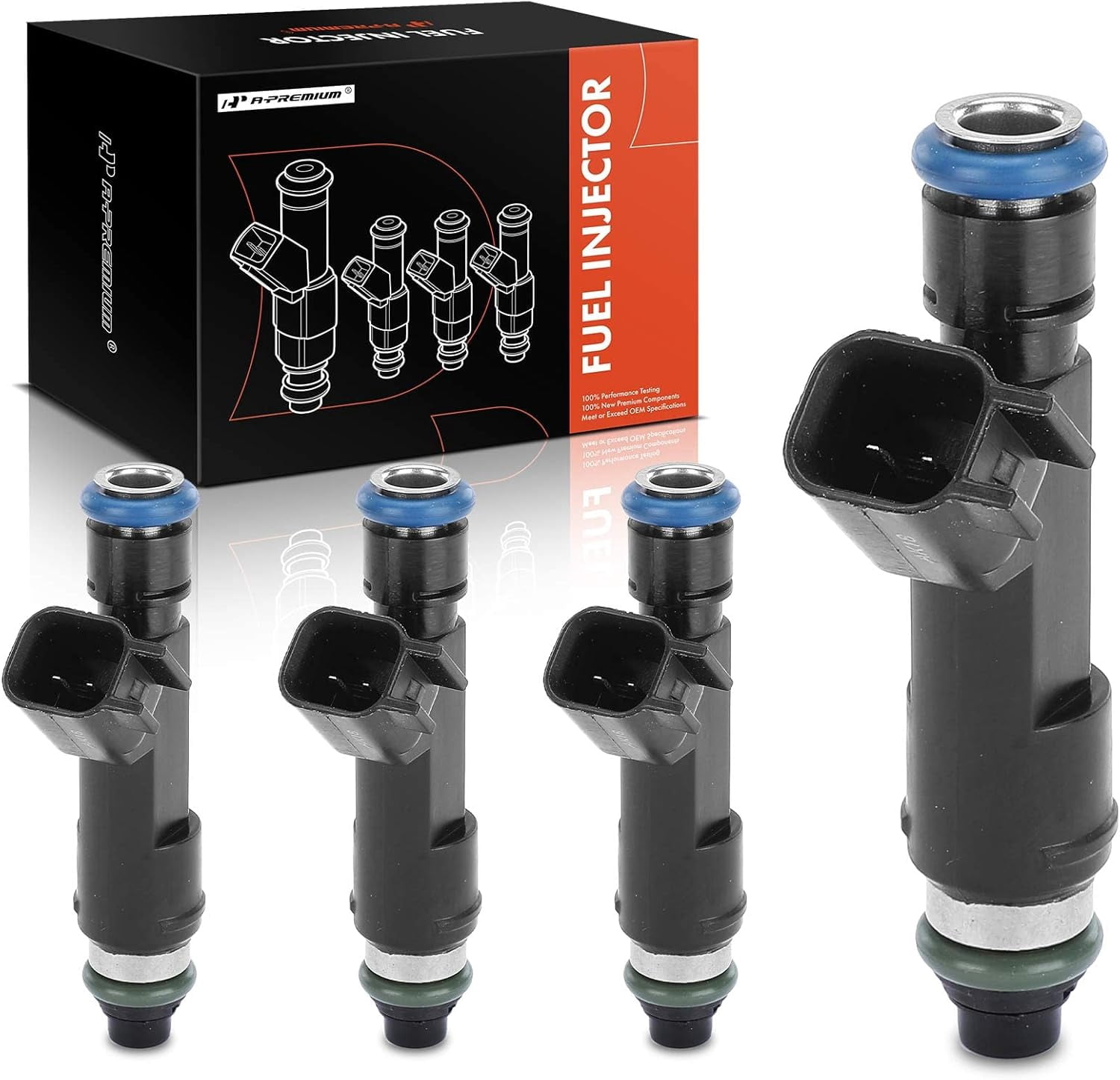 A-Premium Fuel Injectors Compatible with Chevrolet Malibu 2008-2012, Cobalt 2008-2010, HHR 2008 & Pontiac G5, G6, Solstice & Saturn Aura, Sky, Vue, 2.2L 2.4L, Set of 4, Replace# 12625029