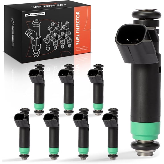 A-Premium 4 Holes Fuel Injectors Compatible with Chrysler Aspen & Dodge Ram 1500, Durango, Dakota & Jeep Grand Cherokee, Commander & Mitsubishi Raider, 4.7L, Set of 8, Replace# 8001482N