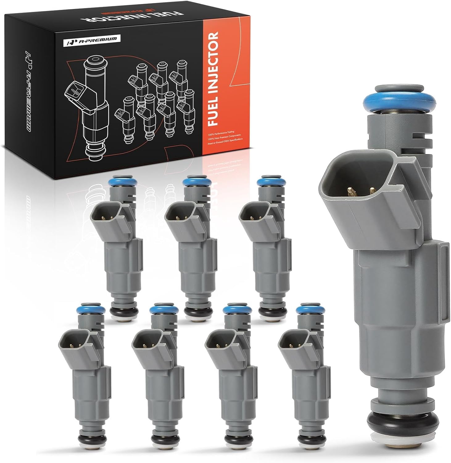 A-Premium Fuel Injectors Compatible with Ford Crown Victoria 2001-2004 & Lincoln Town Car 2001-2002 & Mercury Grand Marquis 2001-2002, V8 4.6L, Set of 8, Replace# 822-11142