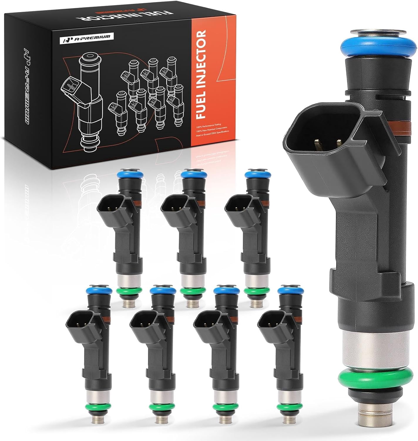 A-Premium Fuel Injectors Compatible with Ford E-150 E-250 2009-2014, E-350 Super Duty 2009-2016, E-350 Super Duty 2010-2012, V8 5.4L, Replace# 0280158193, 9C2Z9F593A