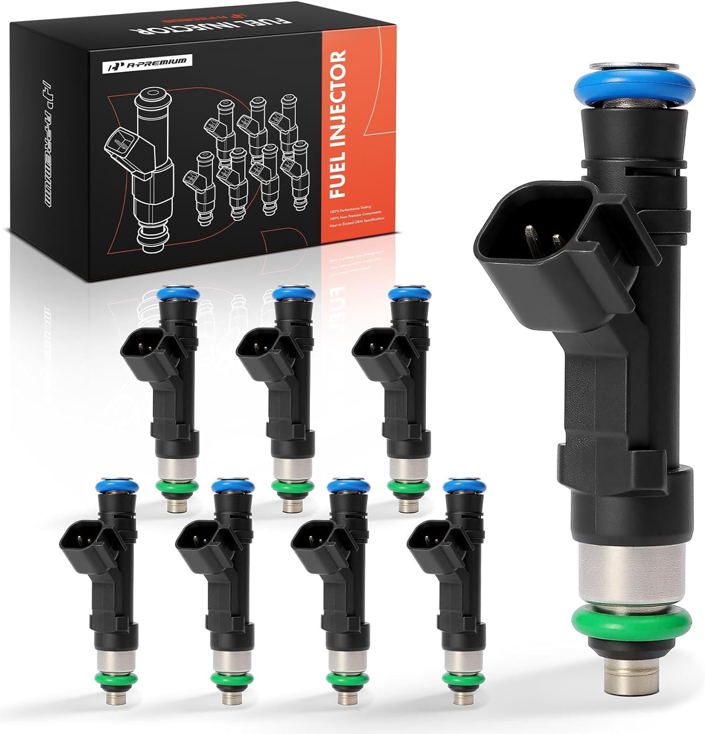 A-Premium Fuel Injectors Compatible with Ford Expedition 03-04, E-150 E-250 E-350 E-450 Club Wagon Super Duty, V8 5.4L, Set of 8, Replace# 0280158001, 822-11167