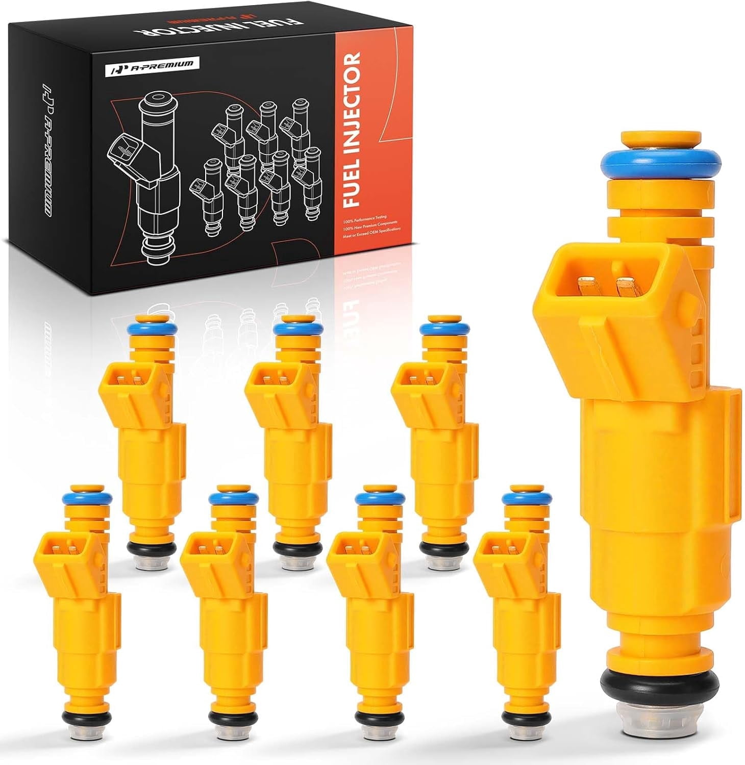 A-Premium Fuel Injectors Compatible with Ford Explorer Crown Victoria Thunderbird & Lincoln Town Car & Mercury Cougar Grand Marquis 4.6L 5.0L Gas Set of 8 Replace# 0280155710 F6VZ9F593AA