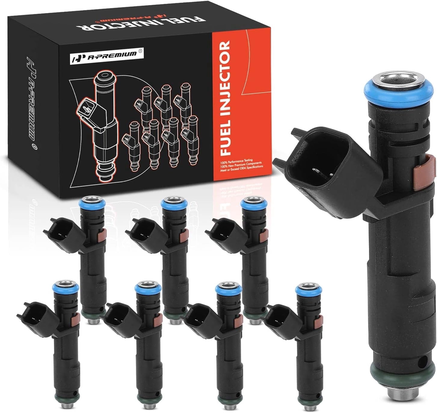A-Premium Fuel Injectors Compatible with Ford F-150 F-250/F-350 Super Duty 2005-2007, Expedition 2005-2006 & Lincoln Navigator 2005-2006, Mark LT 2006-2007, V8 5.4L, Set of 8, Replace# 4G2142