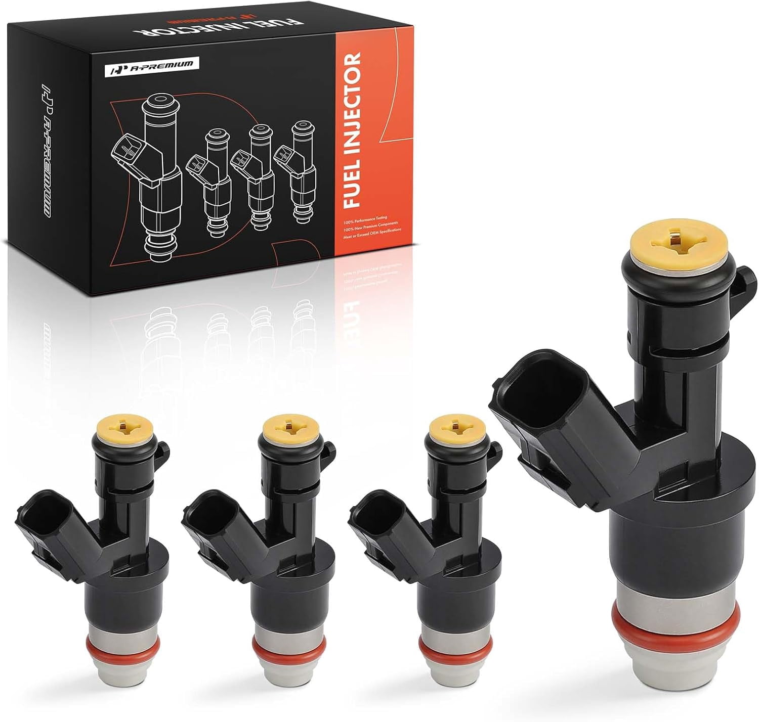 A-Premium Fuel Injectors Compatible with Honda CR-V 2010-2011, Civic 2013-2015, Accord 2008-2012 & Acura TSX 2009-2014, ILX 2013-2015, L4 2.4L, Gas, Set of 4