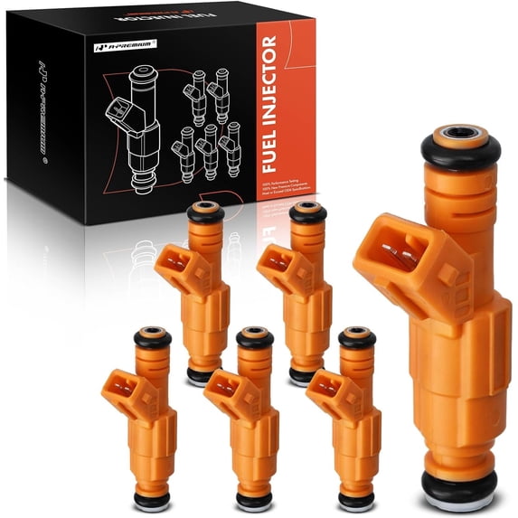 A-Premium Fuel Injectors Compatible with Volvo S90 1997-1998, V90 1997-1998, 960 1995-1997, L6 2.9L DOHC Gas, Set of 6, Replace# 0280155746