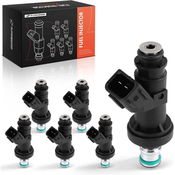 A-Premium Fuel Injectors Set of 6 Compatible with Honda Pilot 2003-2004 3.5L, Odyssey 2002-2004 3.5L & Acura MDX 2001-2002 3.5L, TL 2000-2003 3.2L, CL 2001-2003 3.2L, Replace# 06164P8EA00