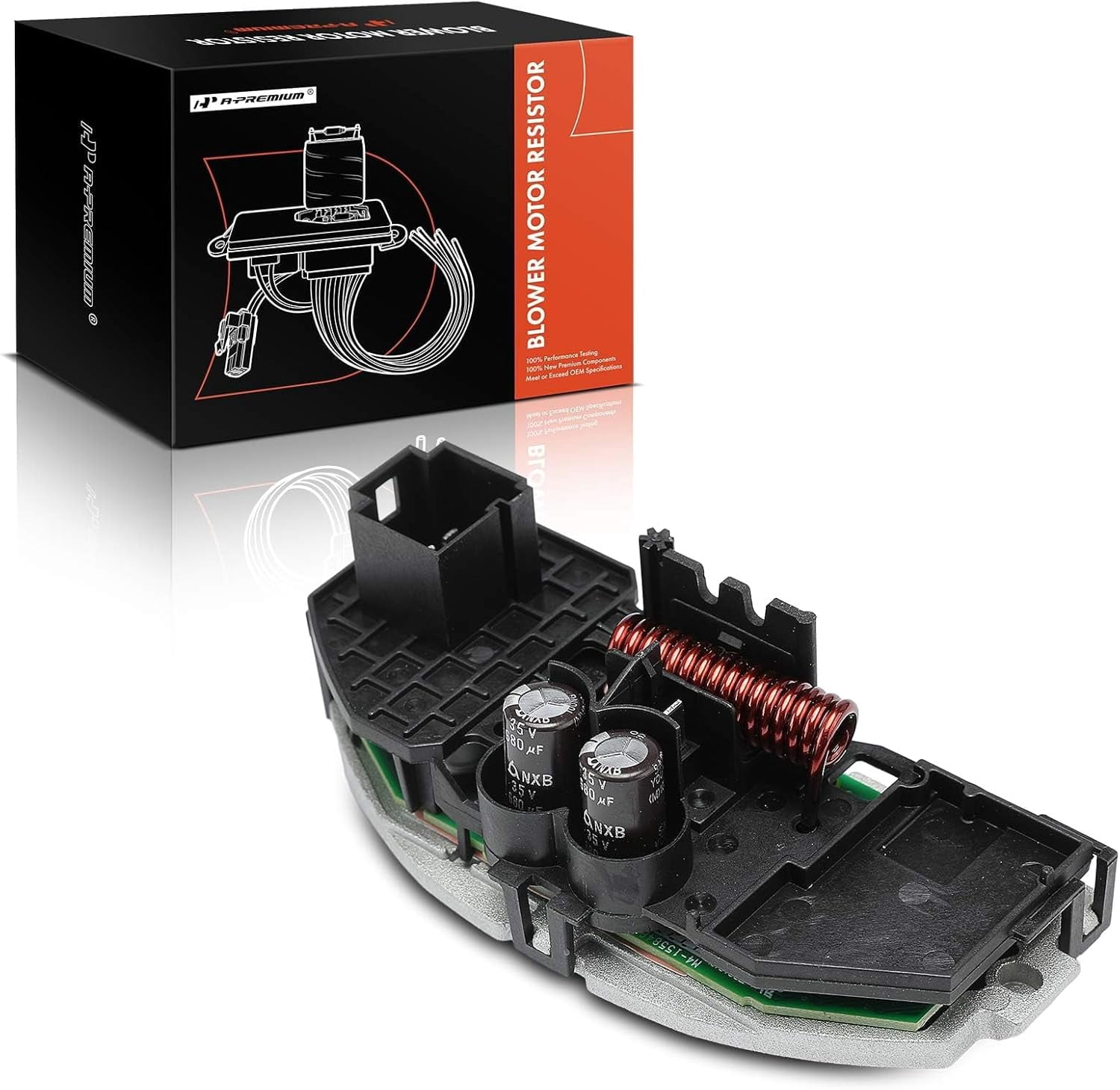 A-Premium HVAC Blower Motor Resistor Compatible with Porsche Cayenne 2011-2018 Volkswagen Touareg 2011-2017 Front