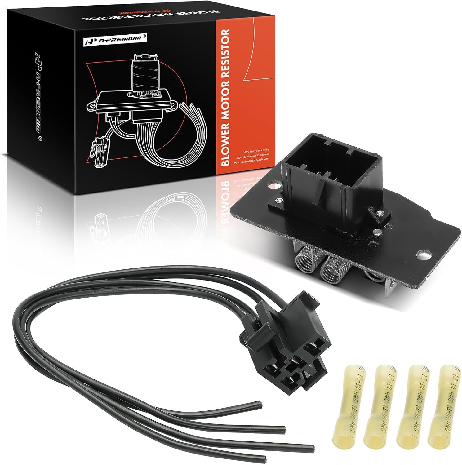 A-Premium HVAC Blower Motor Resistor with Wire Harness Kit Compatible with Ford, Lincoln & Mercury Vehicles - Crown Victoria, Town Car, Country Squire, LTD, LTD Crown Victoria, Mark VI, Colony Park