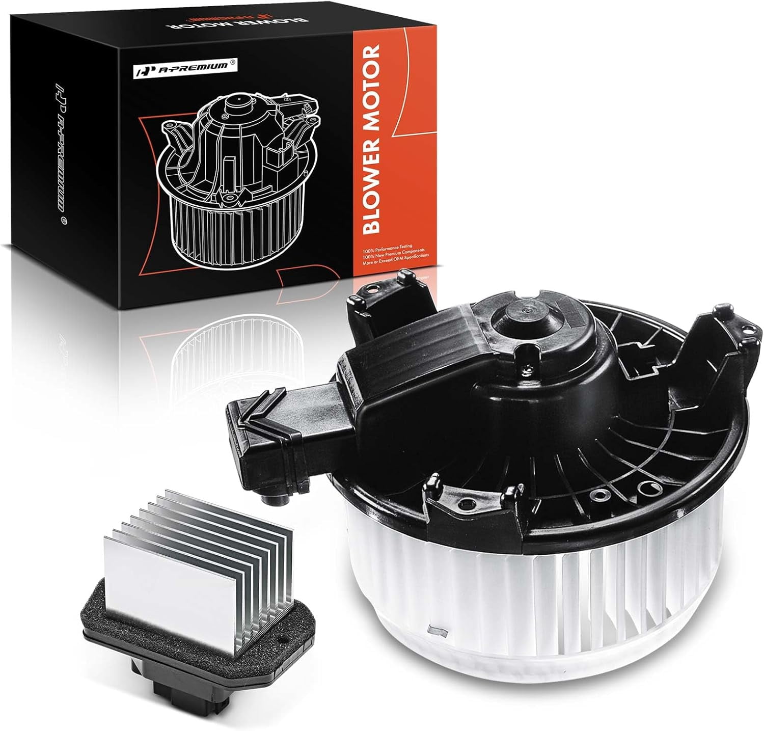 A-Premium HVAC Heater Blower Motor and Resistor Assembly Compatible with Ford & Lincoln Vehicles - Edge 2007-2014, MKX 2007-2015, Sport Utility - Front Side, 2-PC Set