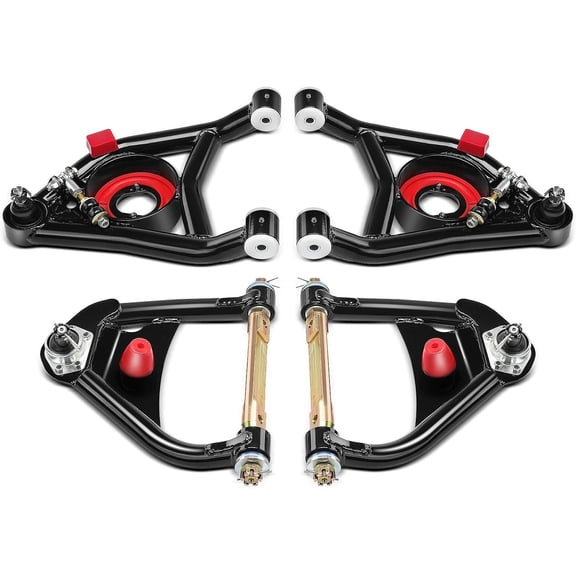 A-Premium Heavy Duty Front Upper & Lower Tubular Control Arm Kit, with Ball Joint & Bushing, Compatible with Chevy Buick Pontiac Oldsmobile - 1964-1972 - Malibu Chevelle El Camino Skylark Cutlass GTO