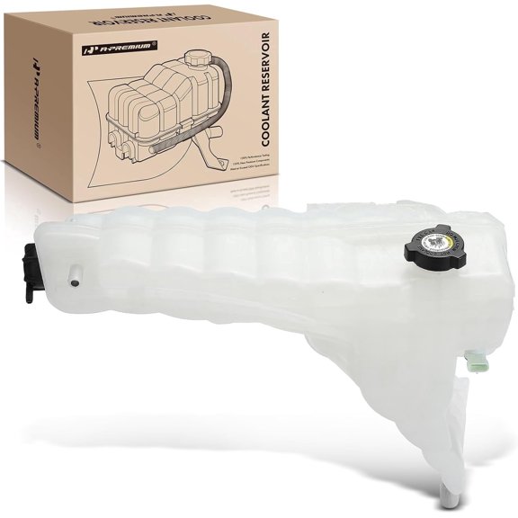 A-Premium Heavy Duty Pressurized Engine Coolant Overflow Recovery Reservoir Tank [with Cap & Sensor] Compatible with Kenworth T680, T880, 2017 2018 2019 2020 2021, Front
