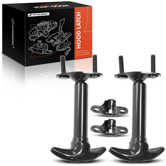 A-Premium Hood Latch Lock Assembly Compatible with Jeep Vehicles - YJ Series Wrangler 1987-1995 Sport Utility - Front Side, 4-PC Set, Replace# 55009343