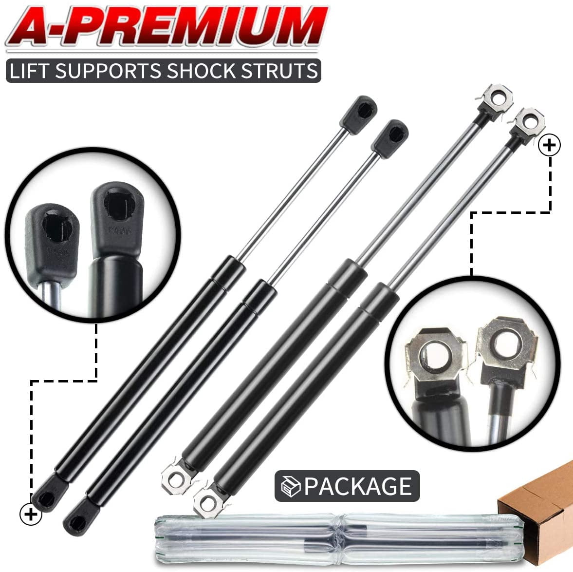 A-Premium Hood & Tailgate Lift Supports Shock Struts Springs Replacement for Chevrolet Camaro 1987-1992 Pontiac Firebird 1989 1991 1992 Convertible only 4-PC Set