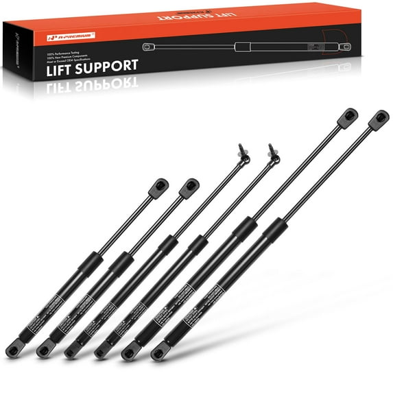 A-Premium Hood, Tailgate, and Rear Window Lift Supports, 6-Piece Set for Jeep Grand Cherokee