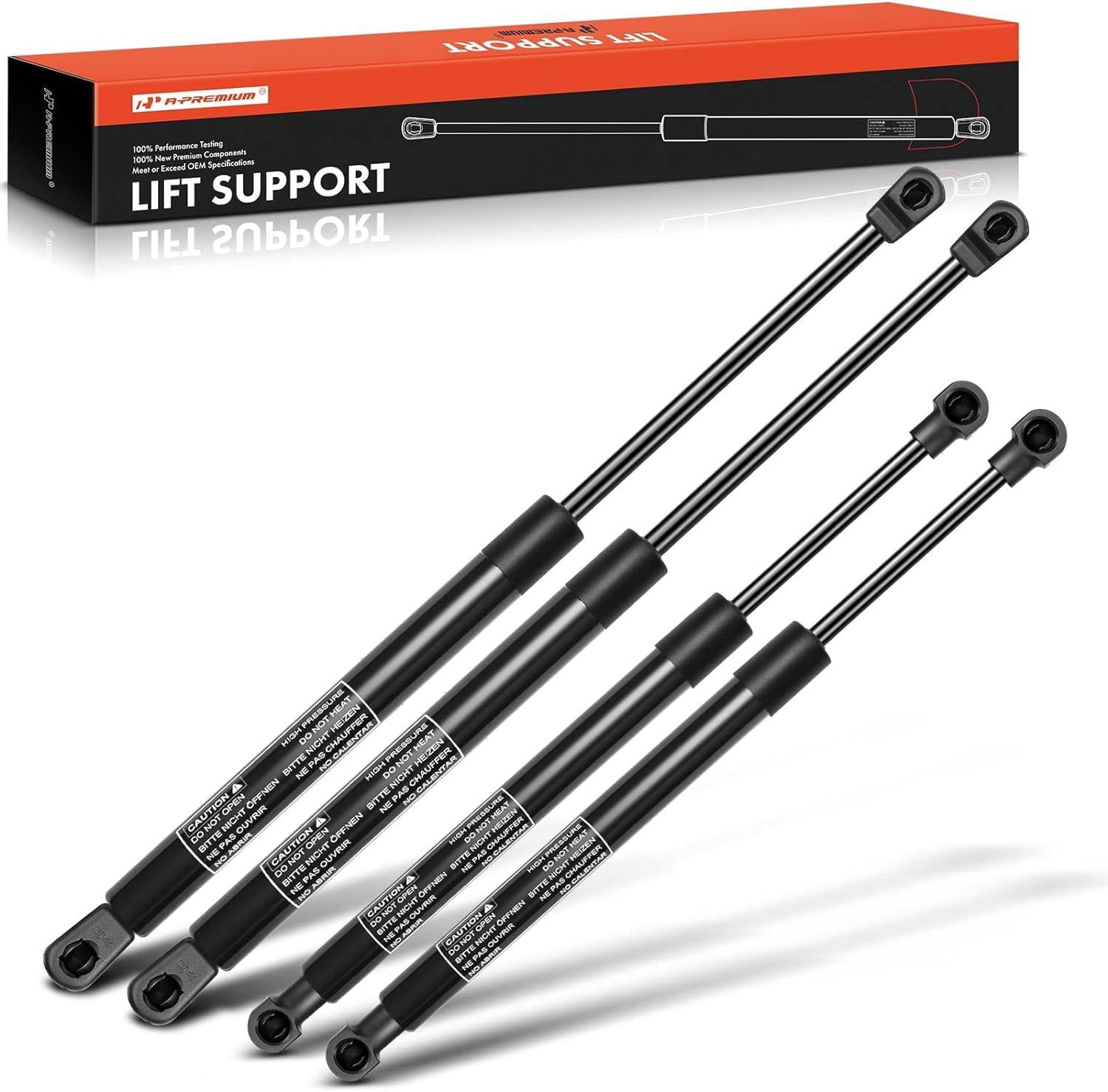 A-Premium Hood and Rear Tailgate Lift Supports Shock Struts Replacement for Nissan Murano Z50 2003-2007 4-PC Set