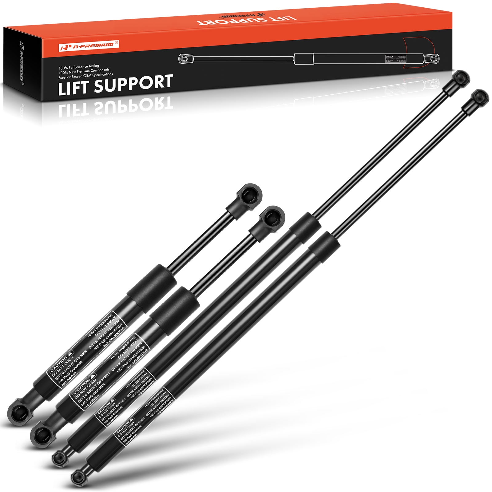 A-Premium Hood and Tailgate Rear Hatch Lift Supports Shock Struts Replacement for BMW E83 X3 2004-2010 4-PC Set