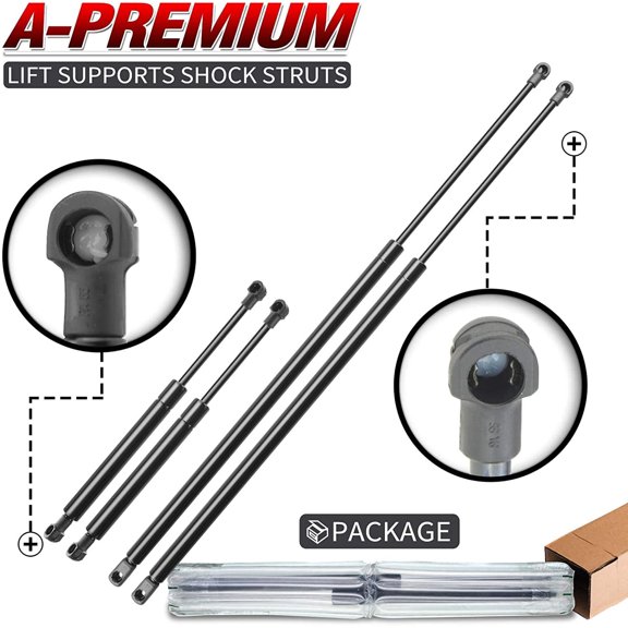 A-Premium Hood and Tailgate Rear Hatch Lift Supports Shock Struts Replacement for BMW E85 Z4 2003-2008 Convertible 4-PC Set