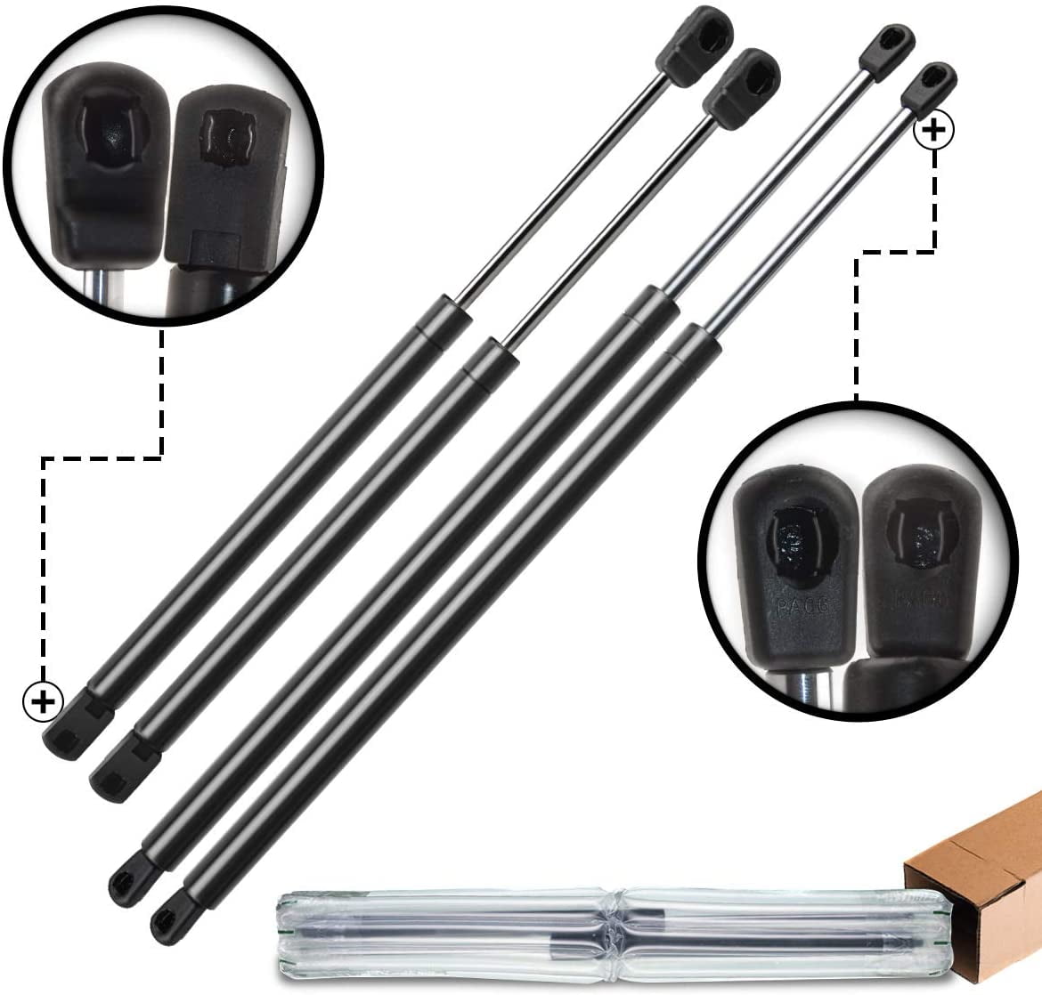 A-Premium Hood and Tailgate Rear Hatch Lift Supports Shock Struts Replacement for Ford Expedition 1997-2002 4-PC Set