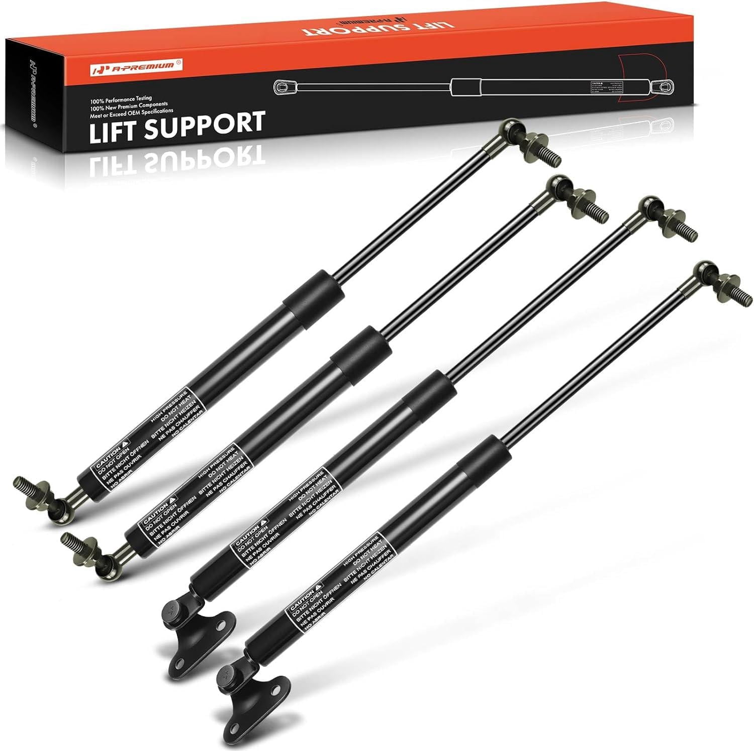 A-Premium Hood and Tailgate Rear Hatch Lift Supports Shock Struts Replacement for Toyota Landcruiser 100 Series Lexus LX470 1998-2007 4-PC Set