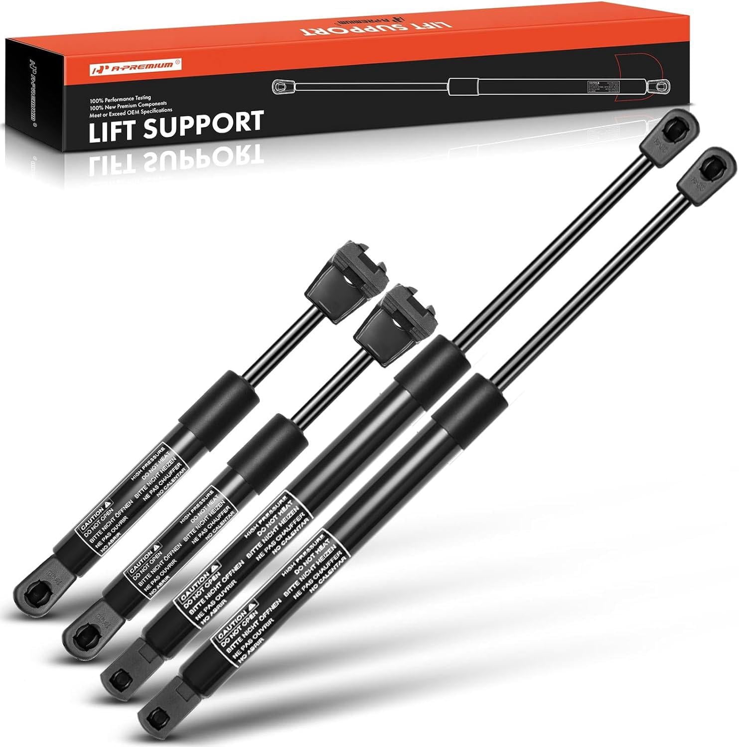 A-Premium Hood and Tailgate Rear Trunk Lift Supports Shock Struts Replacement for Chrysler 300 2005-2008 Sedan 4-PC Set
