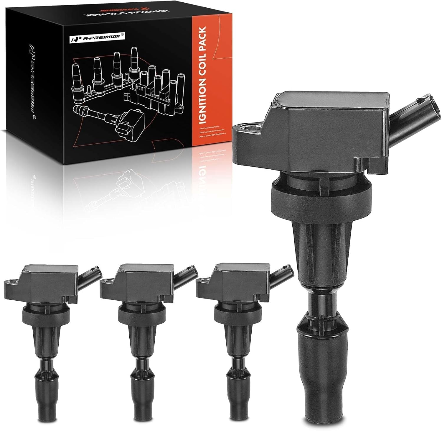 A-Premium Ignition Coil Pack Compatible with Hyundai Elantra Kona Sonata Tucson Veloster Kia Forte5 Optima Soul L4 1.6L 4-PC Fits select: 2018 HYUNDAI TUCSON VALUE/LIMITED