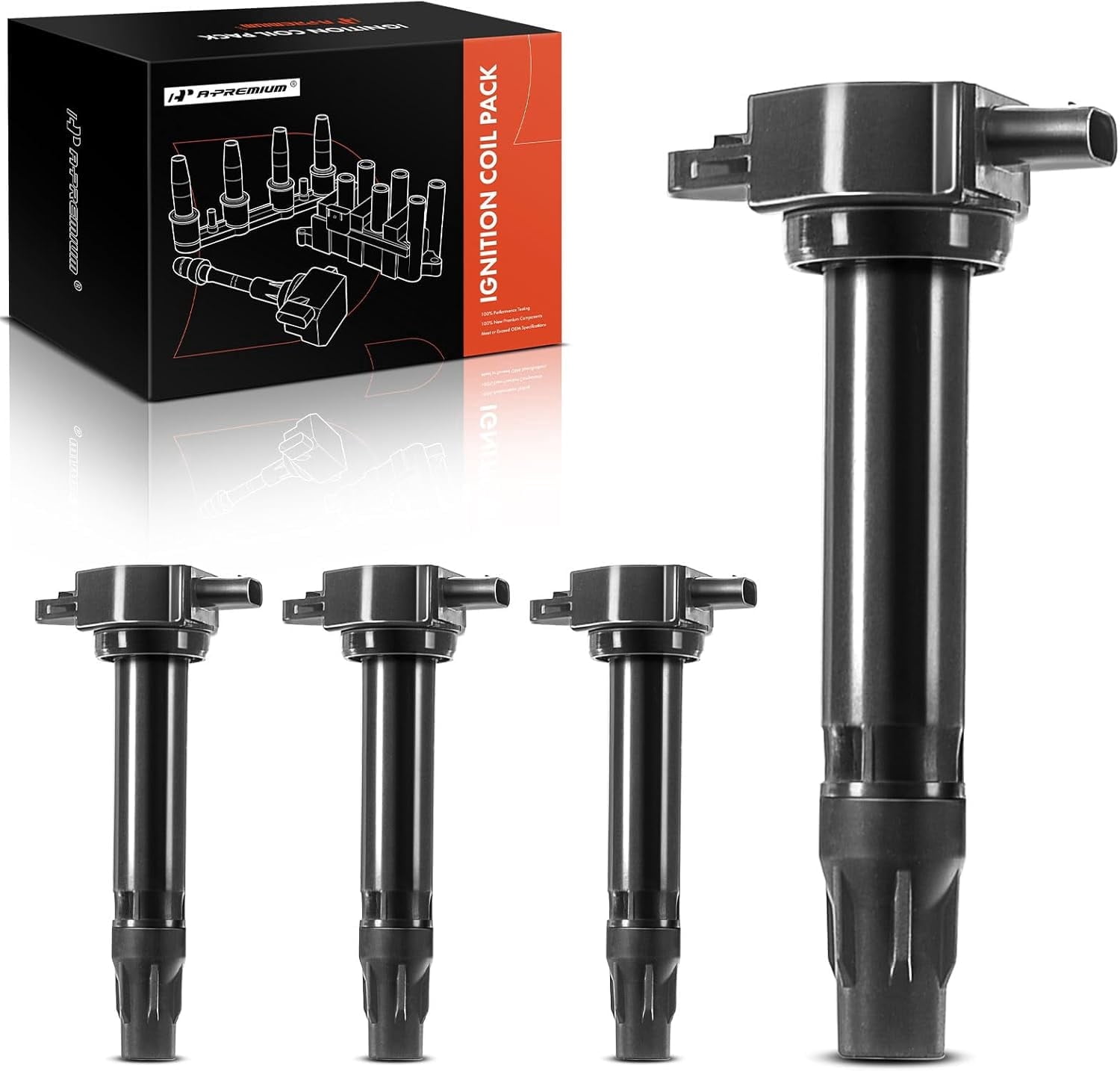A-Premium Ignition Coil Pack Compatible with Dodge Journey 2009-2019 Caliber Avenger 200 Sebring Jeep Compass Patriot 4-PC Set