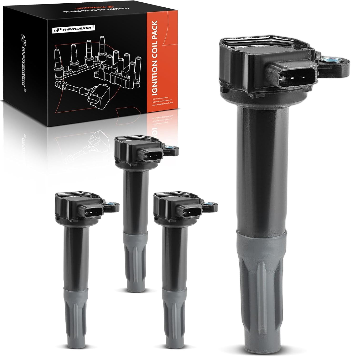 A-Premium Ignition Coil Pack Compatible with Subaru Legacy Outback 2010-2012 H4 2.5L 4-PC