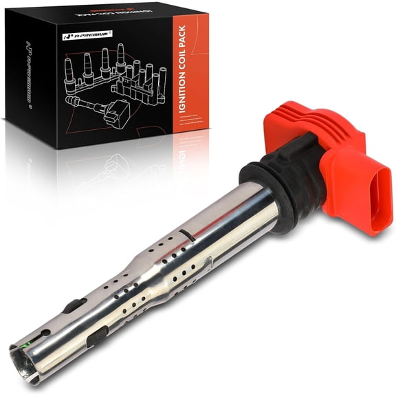A-Premium Ignition Coil Pack Replacement for Audi A4 A5 A6 A7 A8 Quattro Q5 Q7 R8 S4 S5 S6 S8 SQ5 Porsche Touareg Red Fits select: 2008-2009 VOLKSWAGEN TOUAREG 2, 2013-2014 PORSCHE CAYENNE