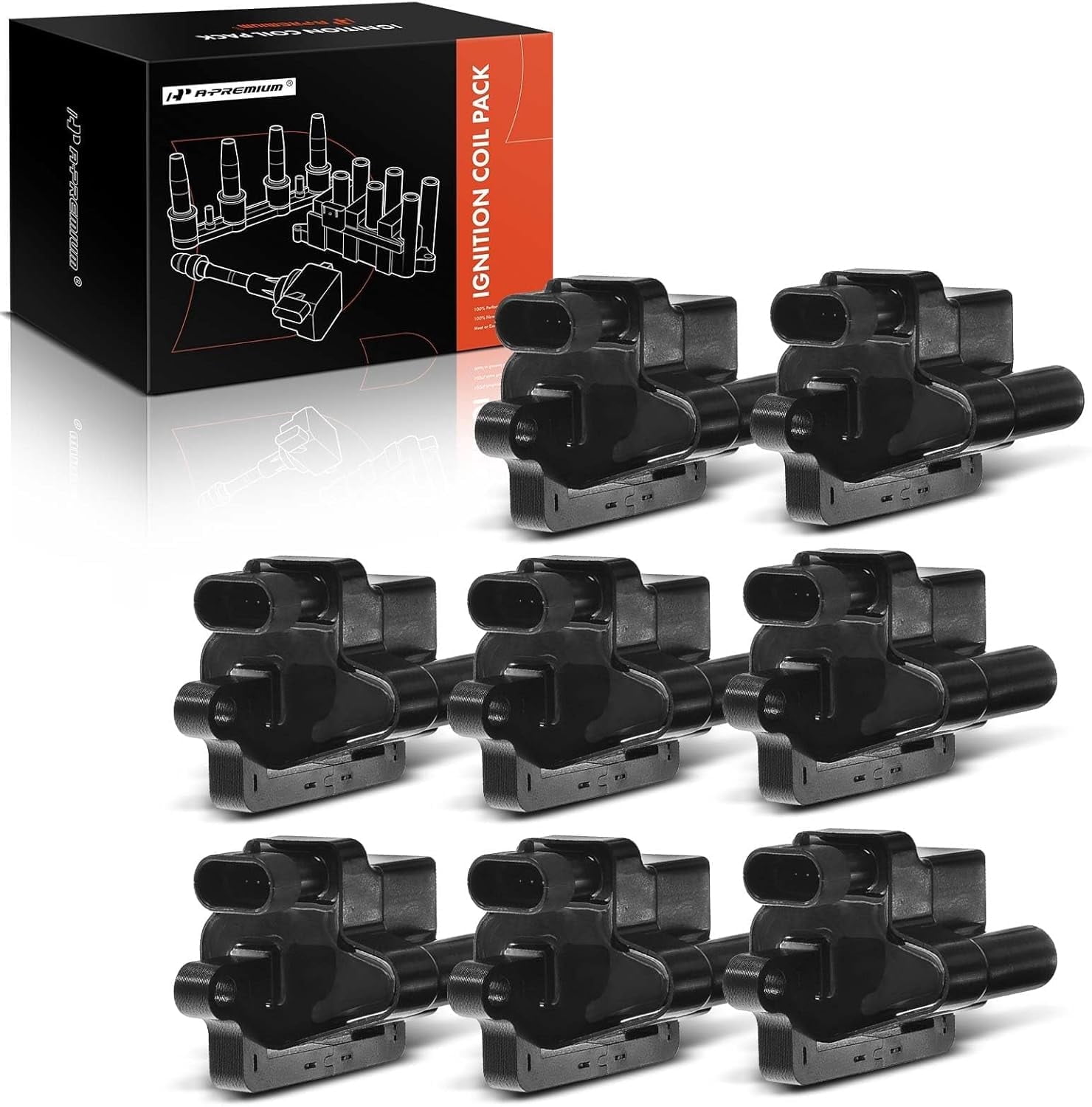A-Premium Ignition Coil Pack Replacement for Chevrolet Silverado 1500 2500 3500 Tahoe Trailblazer GMC Workhorse Hummer Mercruiser Cadillac 8-PC Set Fits select: 2003-2006 CHEVROLET SILVERADO K1500