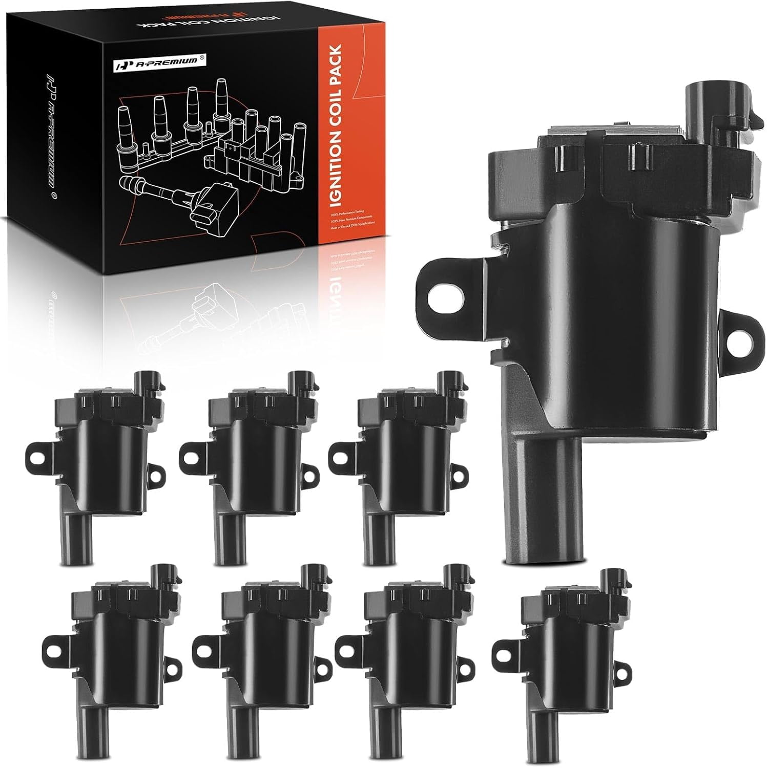 A-Premium Ignition Coil Pack Replacement for Chevrolet Silverado Express Suburban Tahoe GMC Cadillac Hummer Isuzu Buick 8-PC Set Fits select: 1999-2007 GMC NEW SIERRA, 2002-2006 CHEVROLET AVALANCHE