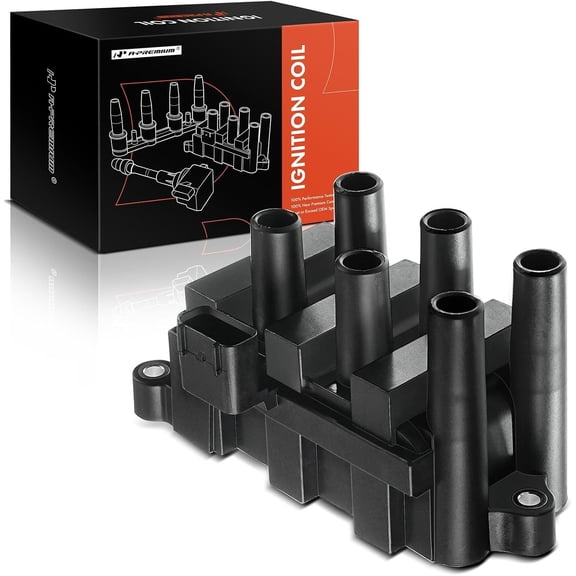 A-Premium Ignition Coil Pack Compatible with Ford, Mazda, Mercury - F-150 01-10, Ranger 01-08, Mustang 01-04, Cougar 01-02, B3000 01-08, Sable 01-05 - 2.5L, 3.0L, 3.8L, 4.2L - for 5F2Z-12029-AD